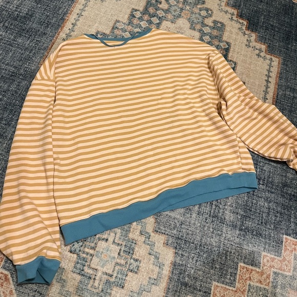 Free People Classic Striped Oversized Crewneck - Picture 6 of 6